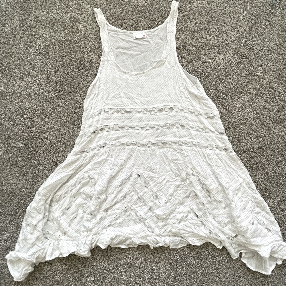 Free People white lace tank dress. Small